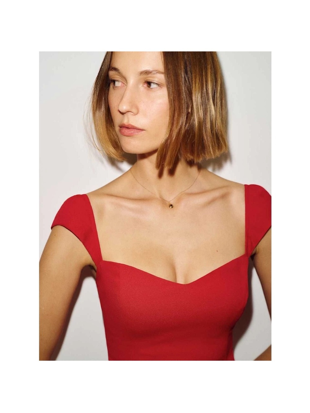 Reformation Bryson Midi Dress Cherry 2P Romantic Whimsical NWT flaws - Picture 3 of 10